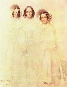 Franz Kruger Portrat der Frau Crelinger mit ihren Tochtern Bertha und Clara France oil painting artist